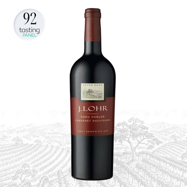 J. Lohr wine bottle with a white background and '92 Tasting Panel' rating.