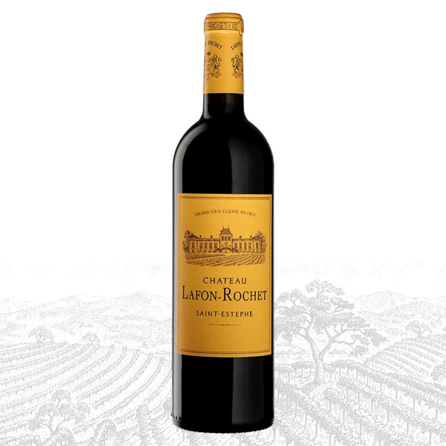 Chateau Lafon-Rochet wine bottle on a white background