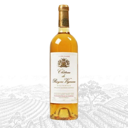 Wine bottle with a visible label on a white background